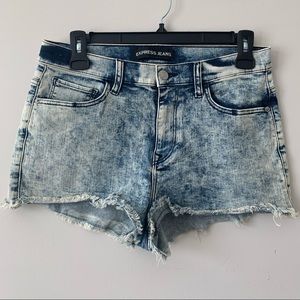 Express jean high rise shorts, size 12